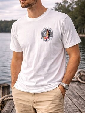 Hinano Tahiti MENS Graphic Crewneck Short Sleeve T-Shirt White Size Medium